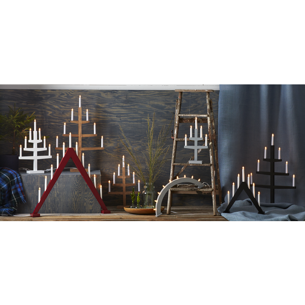 Ljusstake Trapp | 7-arm | trä | brunbetsad [Star Trading] 361292 - 3
