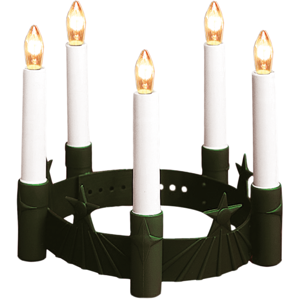 Luciakrona av plast | 5 LED | grön [Star Trading] 361361 - 1