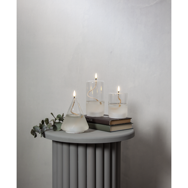 Lykta Flamme Float Kon | Ø11cm x 15,5cm | vit [Star Trading] 501542 - 3