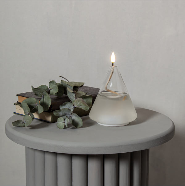 Lykta Flamme Float Kon | Ø11cm x 15,5cm | vit [Star Trading] 501542 - 1