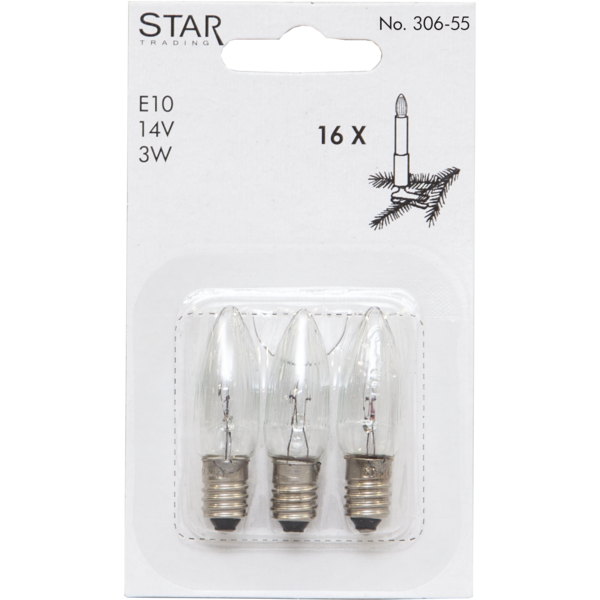 Reservlampa E10 dimbar | 14V 3W | 3st [Star Trading] 362002 - 4