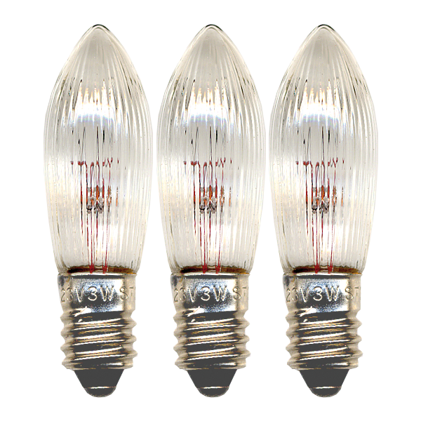 Reservlampa E10 dimbar | 55V 3W klar | 3st [Star Trading] 361375 - 1