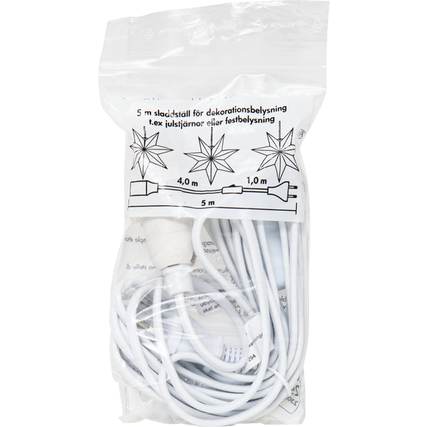 Sladdställ E14 5m | BASIC vit [Star Trading] 500676 - 3