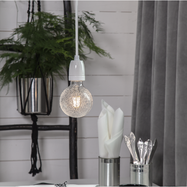 Sladdställ E27 5m | GLAZE vit [Star Trading] 361962 - 2