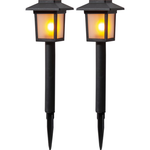 Solcellspollare Flame Mini | svart | 2st [Star Trading] 501530 - 1