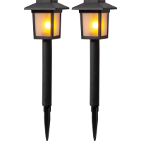 Solcellspollare Flame Mini | svart | 2st [Star Trading] 501530