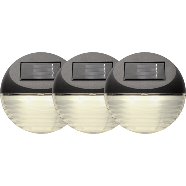 Solcellsvägglampa Fency | 0.13W | 3st [Star Trading] 361312 - 1