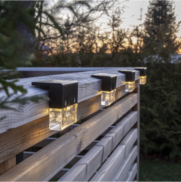 Solcellsvägglykta Bubbly Fence | 0,3W | 4st [Star Trading] 501786 - 2
