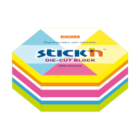 Stick'n Die-Cut-lappar 61mm x 70mm | hexagon neonmix | 250 ark 201733