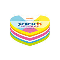 Stick'n Die-Cut-lappar hjärta 61mm x 70mm | neonmix | 250 ark 201848