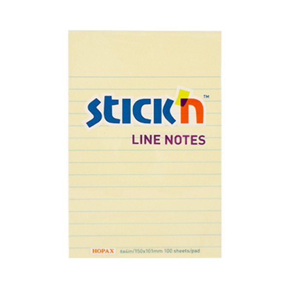 Stick'n Notes | 102mm x 152mm | pastellgul | 100 ark 21056 404014 - 1