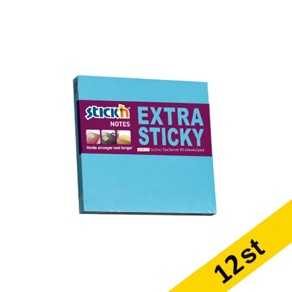 Post-it lappar 76 x 76mm | Stick'n | blå | 90 ark | 12st 201720 - 1