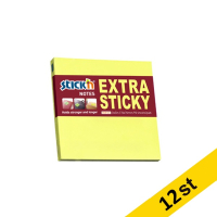 Post-it lappar 76 x 76mm | Stick'n | neongul | 90 ark | 12st 201719
