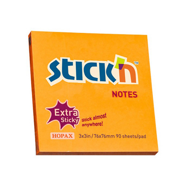 Stick'n Post-it lappar 76 x 76mm | Stick'n | orange | 90 ark 21499 201703 - 1