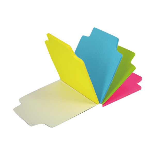 Stick'n bokmärken 70.2mm x 70.2mm |  olika färger neon | 100 ark 201748 - 1