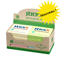 Stick'n memoblock återvunna 76mm x 76mm | blandade pastellfärger | 12st x 4 201853