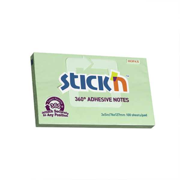 Stick'n memoblock 360 graders självhäftande kant 76mm x 127mm | grön | 100 ark 201852 - 1