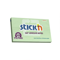 Stick'n memoblock 360 graders självhäftande kant 76mm x 127mm | grön | 100 ark 201852