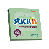 Stick'n memoblock 360 graders självhäftande kant 76mm x 76mm | grön | 100 ark 201751