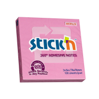 Stick'n memoblock 360 graders självhäftande kant 76mm x 76mm | rosa | 100 ark 201755