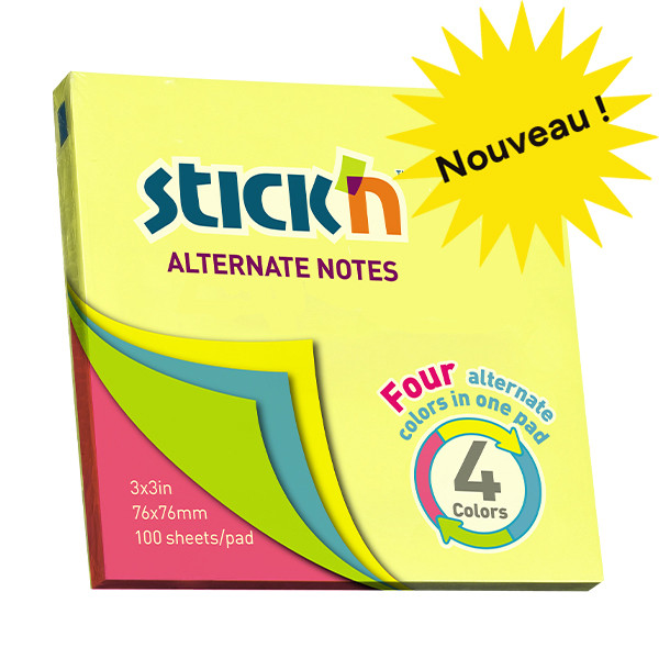Stick'n memoblock 76mm x 76mm | neon | 100 ark 201841 - 1