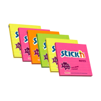 Stick'n memoblock extra självhäftande 101mm x 101mm | neon | 90 ark x 6 201767