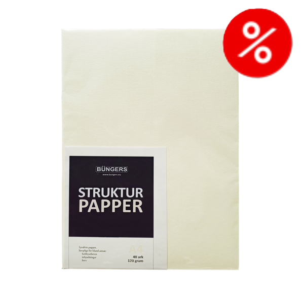 Strukturpapper 120g A4 vanilj | Büngers 40 ark⭐  500500 - 1