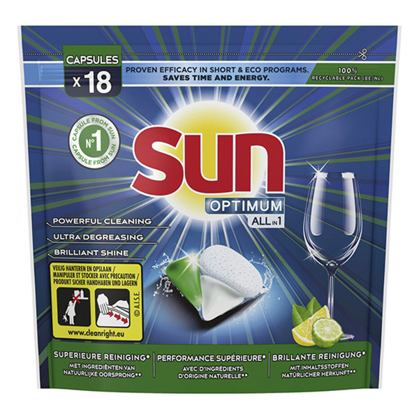 Sun Diskmaskinstabletter 18st | Sun Optimum All-in 1 Citron  SSU00116 - 1