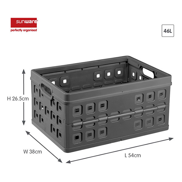 Sunware Hopfällbar låda antracit 53x37x26,5cm | 46L 57300636 216554 - 2