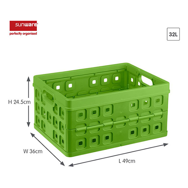 Sunware Hopfällbar låda grön 49x36x24,5cm | 32L 57000661 216548 - 2