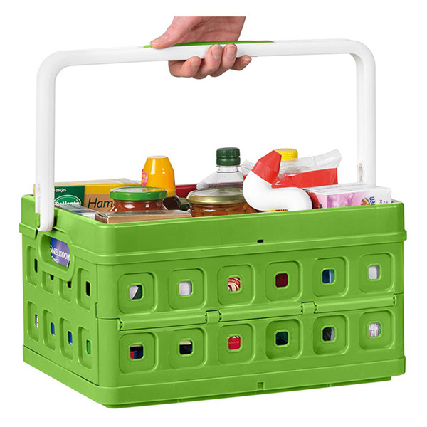 Sunware Hopfällbar låda med handtag grön/vit 36x31x21,3cm | 24L 57500606 216556 - 4