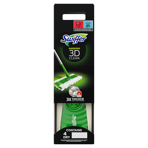 Swiffer Sweeper 3D Clean | 1 golvrengöringsmedel + 4 torrservetter + 2 våtservetter  SSW00592 - 1