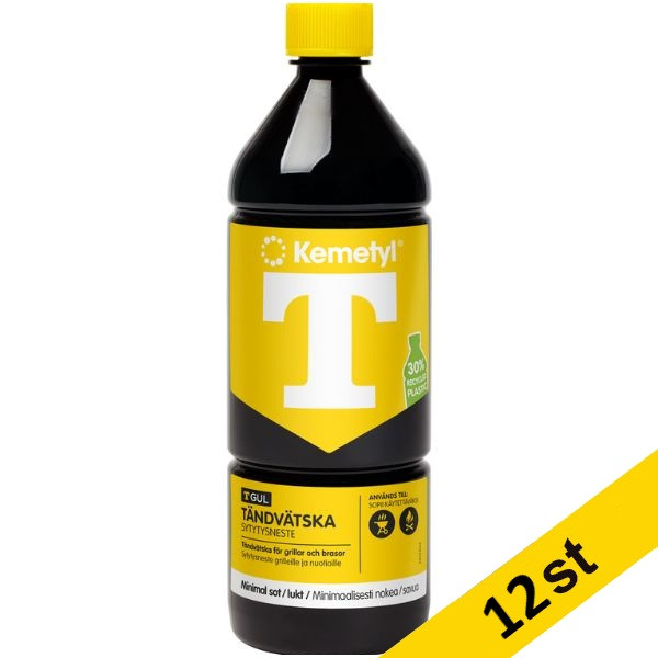 T-Gul Tändvätska | Kemetyl | 1L 12st  800195 - 1