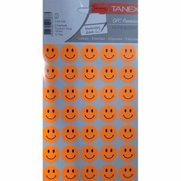 Klistermärken smiley | neonorange | Tanex | 70st 404134 - 1
