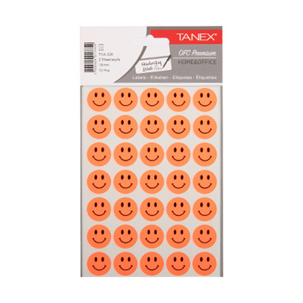 Klistermärken smiley | neonröda | Tanex | 70st 404132 - 1