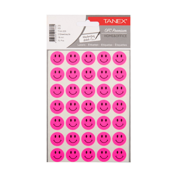 Tanex Klistermärken smiley | neonrosa | Tanex | 2x 35st TNX-329 404135 - 1