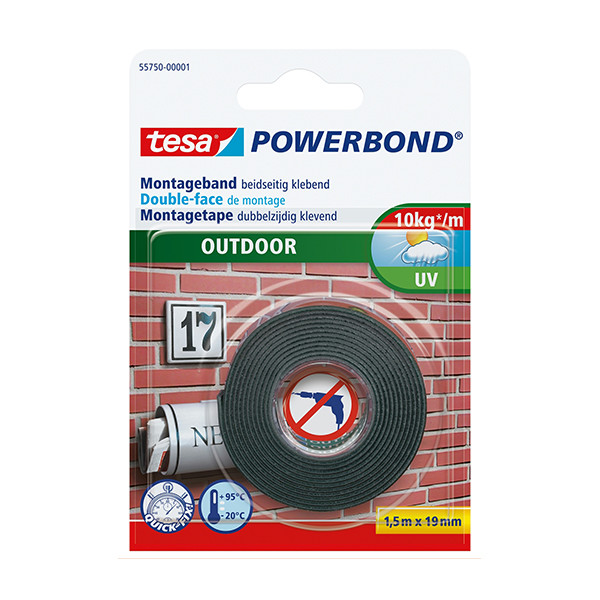 Dubbelhäftande tejp 19mm x 1,5m | Tesa Powerbond Outdoor 55750-00001-03 203365 - 1