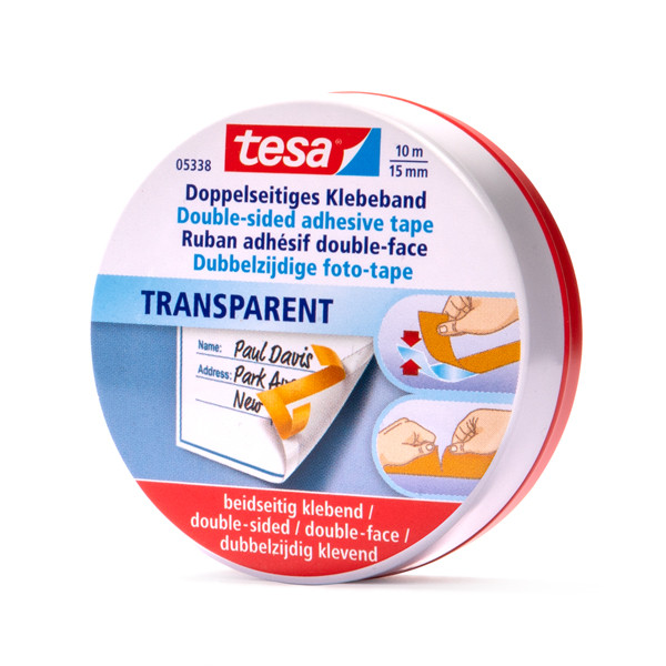 Tesa Dubbelhäftande tejp med släppskikt | 15mm x 10m | Tesa 05338 05338-00000-01 202254 - 1