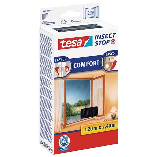 Tesa Insect Stop Comfort myggnät | svart | 120 x 240cm 55918-00021-00 STE00010 - 1