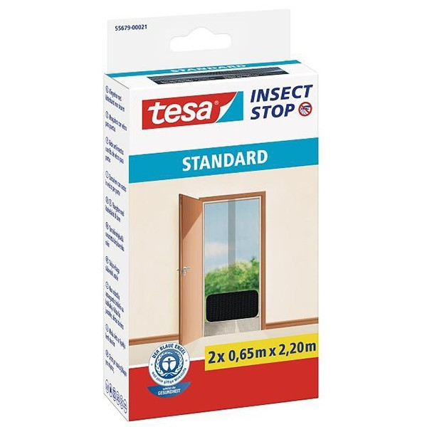 Tesa Insect Stop Standard myggnät | antracit dörr | 2 x (65 x 220cm) 55679-00021-03 STE00022 - 1
