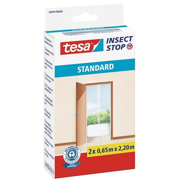 Tesa Insect Stop Standard myggnät | vit dörr | 2 x (65 x 220cm) STE00021 - 1
