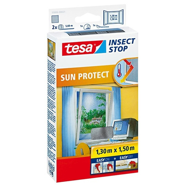 Tesa Insect Stop Sun Protect myggnät | svart | 130 x 150cm 55806-00021-00 STE00009 - 1