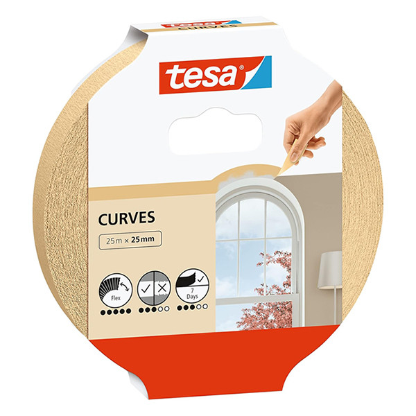 Tesa Maskeringstejp 25mm x 25m | Tesa Curves 56533-00001-00 203367 - 1
