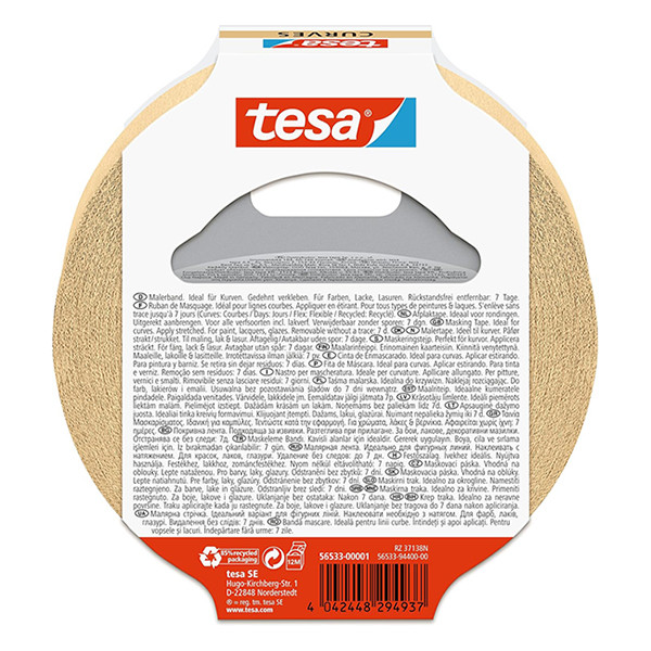 Tesa Maskeringstejp 25mm x 25m | Tesa Curves 56533-00001-00 203367 - 2