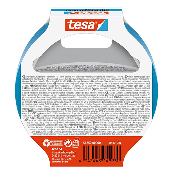 Tesa Maskeringstejp 25mm x 25m | Tesa Professional Outdoor | blå 56250-00000-03 203379 - 2