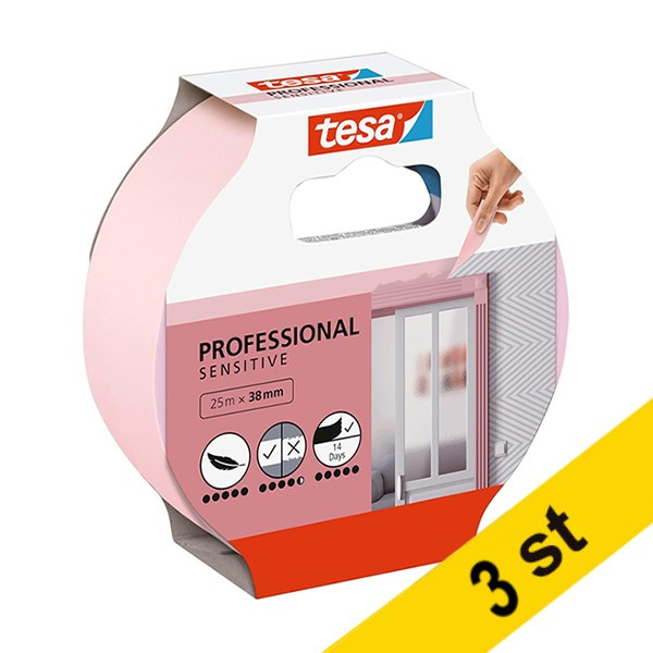 Maskeringstejp 38mm x 25m | Tesa Professional Sensitive | rosa | 3st 202407 - 1