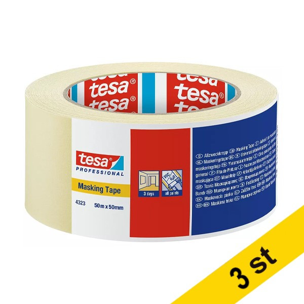 Tesa Maskeringstejp 50mm x 50m | Tesa 4323 | 3st  203340 - 1