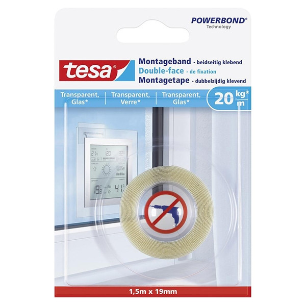 Tesa Monteringstejp 19mm x 1.5m | Tesa Powerbond | transparent 77740-00000-00 202316 - 1