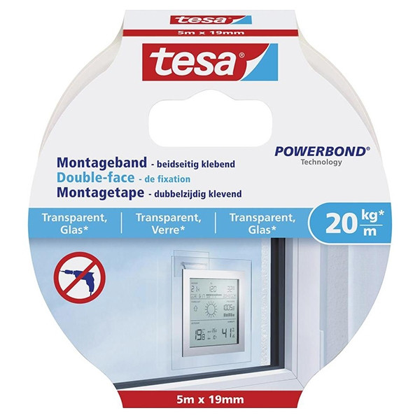 Tesa Monteringstejp 19mm x 5m | Tesa Powerbond | transparent 77741-00000-00 202317 - 1