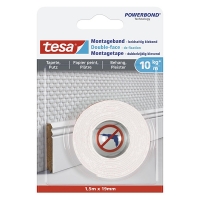 Monteringstejp känsliga ytor 19mm x 1.5m | Tesa Powerbond | vit 202318